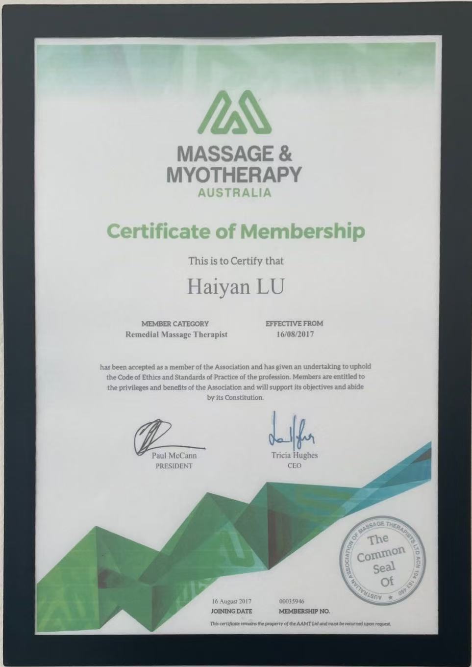 Massage and Myotherapy Member